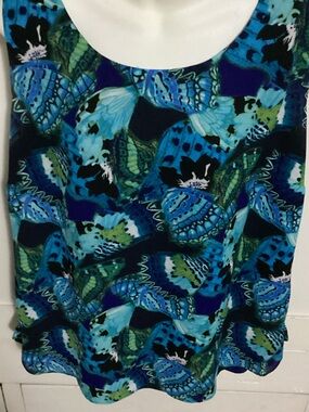 Blue and green Print Scoop Neck Women’s Tank Top size XL